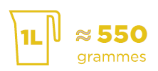 1L = 550 grammes